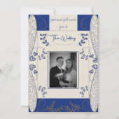 Imaginaire Fairy Faire-part de mariage en bleu et  (Devant)