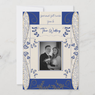 Imaginaire Fairy Faire-part de mariage en bleu et