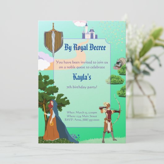 Imaginaire Fairy Tale Anniversaire Invitation (Debout devant)