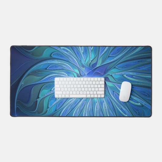 Imaginaire Fleur Bleue Motif, Art Fractal Abstrait (Clavier et souris)