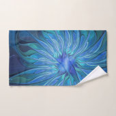 Imaginaire Fleur Bleue Motif, Art Fractal Abstrait (Serviette à main)