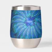 Imaginaire Fleur Bleue Motif, Art Fractal Abstrait (Arrière)