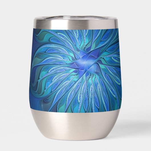 Imaginaire Fleur Bleue Motif, Art Fractal Abstrait (Arrière)