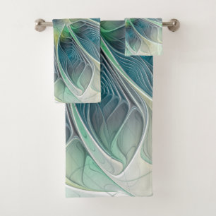 Imaginaire fleuri Moderne Bleu Vert Fractal Fleur