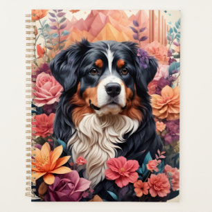imaginaire floral 3D Bernese Mountain Dog Birds Vi