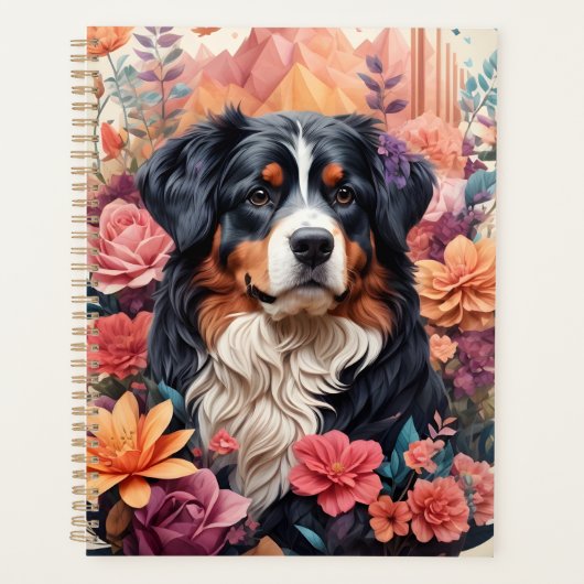 imaginaire floral 3D Bernese Mountain Dog Birds Vi (Devant)