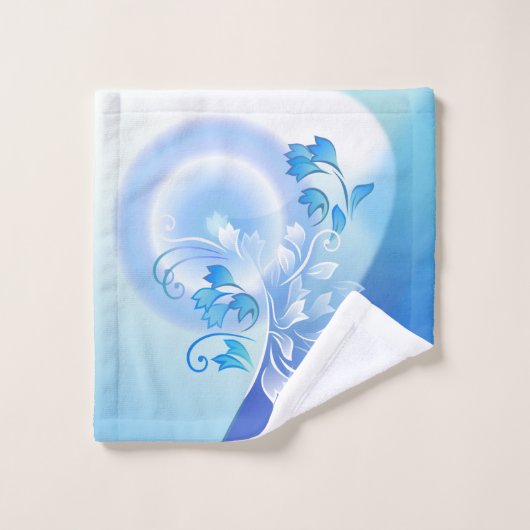 Imaginaire floral bleu blanc (Gant de toilette)