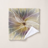 Imaginaire Floral Gold Eggplant Art Fractal Abstra (Gant de toilette)