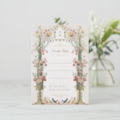 Imaginaire floral Mariage RSVP carte d'invitation (Debout devant)