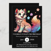 Imaginaire Floral Pup Invitation Anniversaire (Devant / Derrière)
