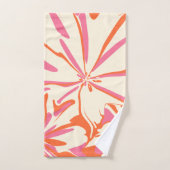 Imaginaire Floral - rose, orange et crème (Serviette à main)