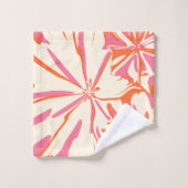 Imaginaire Floral - rose, orange et crème (Gant de toilette)