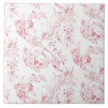 Imaginaire Floral vintage gravé rose-toile<br><div class="desc">Elégant motif de toile rose sur blanc du XIXe siècle,  vintage et adapté d'un dessin français de la collection Smithsonian,  avec fleurs d'imaginaires,  feuilles et vignes,  guerrier indigène et personnages humains cupides.</div>