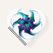Imaginaire Fractal Tourne Carnet en forme de coeur (Devant)