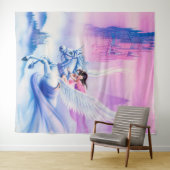 Imaginaire géant Princesse Unicorne tapisserie (En situation (horizontale))