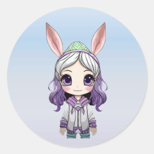 Imaginaire Girl avec Bunny Ears Stickers