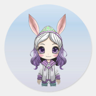 Imaginaire Girl avec Bunny Ears Stickers