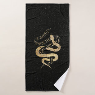 Imaginaire Gold et Black Mystical Snakes Serviette