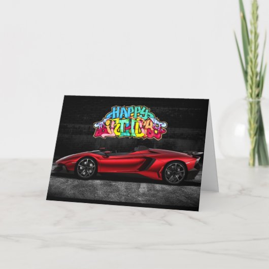 Imaginaire Graffiti Dream Car carte d'anniversaire (Devant)