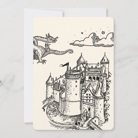 Imaginaire Gravure médiévale Faire-part de mariage (Dos)