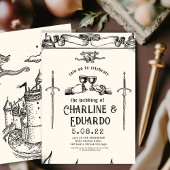 Imaginaire Gravure médiévale Faire-part de mariage