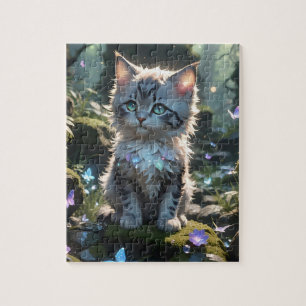 Imaginaire Kitty avec papillons Puzzle