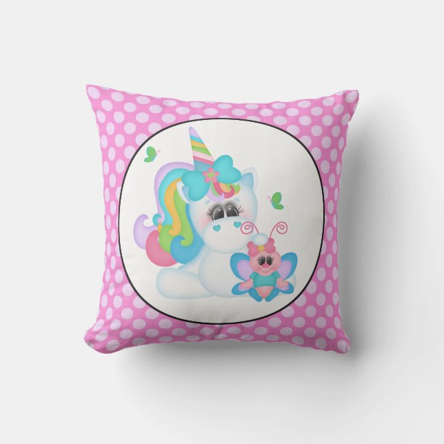 Imaginaire licorne filles salle coussin (Recto)