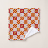 Imaginaire magique médiéval rouge jaune héraldique (Gant de toilette)