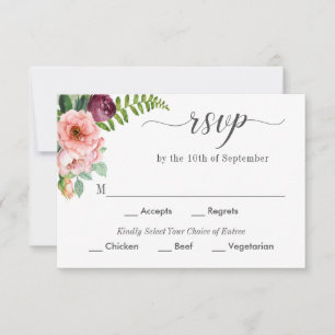 Imaginaire mariage floral RSVP avec Entree Choices