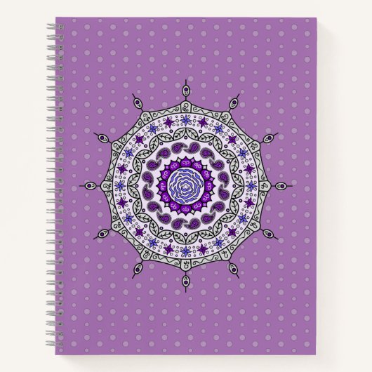 Imaginaire Mehndi Carnet Spiral Argent (Devant)