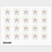 imaginaire mignon licorne ajouter nom autocollant (Feuille)