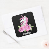 Imaginaire mignon licorne ajouter nom autocollant (Enveloppe)