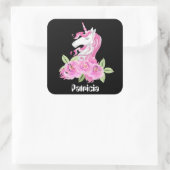 Imaginaire mignon licorne ajouter nom autocollant (Sac)
