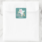 Imaginaire mignon licorne ajouter nom autocollant (Sac)