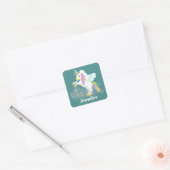 Imaginaire mignon licorne ajouter nom autocollant (Enveloppe)
