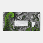 Imaginaire Monde Vert Et Gris Art Fractal Abstrait (Clavier et souris)
