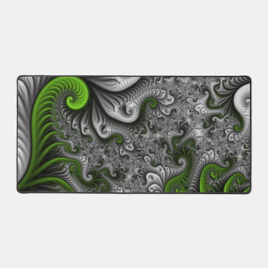 Imaginaire Monde Vert Et Gris Art Fractal Abstrait (Recto)