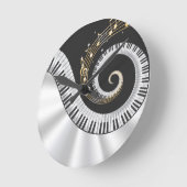 Imaginaire Piano Music Amateurs Horloge murale (Angle)