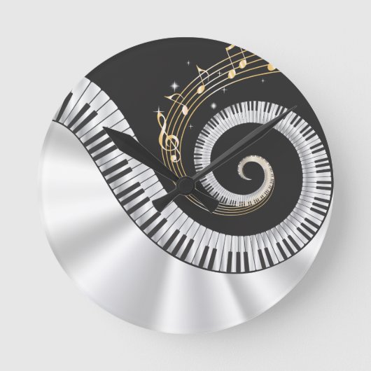 Imaginaire Piano Music Amateurs Horloge murale (Recto)