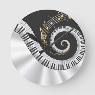 Imaginaire Piano Music Amateurs Horloge murale