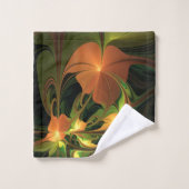 Imaginaire Plante Abstrait rouille verte Brown fra (Gant de toilette)