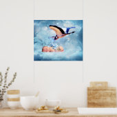 Imaginaire poster chambre bébé et cigogne (Cuisine)