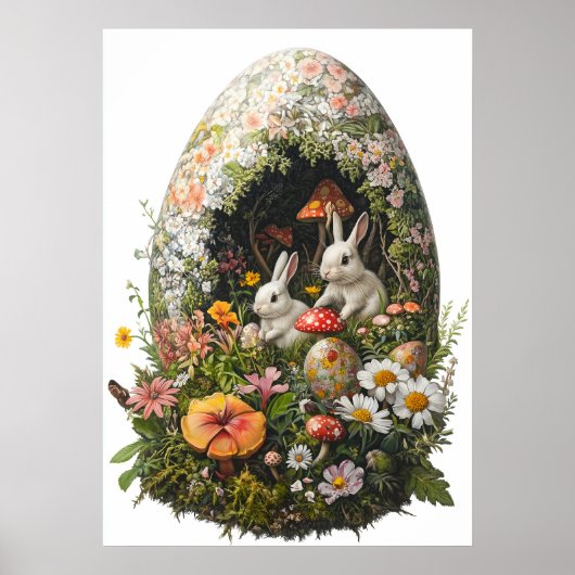 Imaginaire Poster de lapin de la forêt d'oeufs de (Devant)