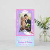 Imaginaire rose, violet Fairy Tale Mariage Carte (Debout devant)