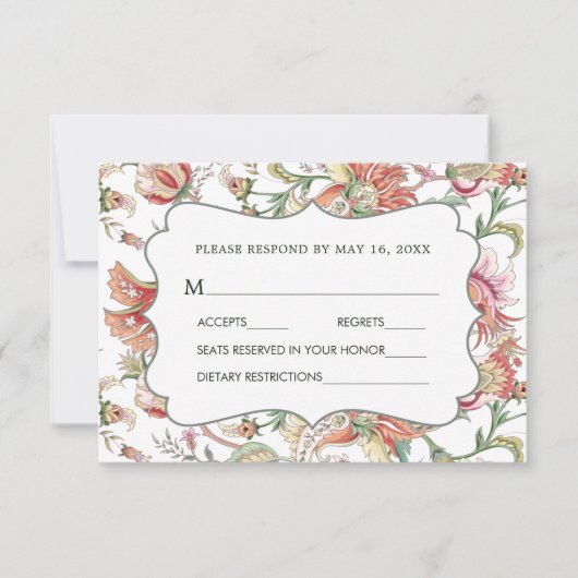 Imaginaire tropical Boho Mariage floral RSVP 2 (Devant)