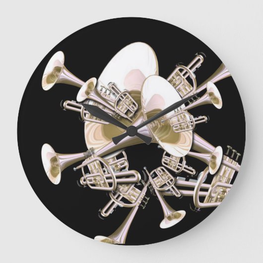 Imaginaire Trumpets Musique Amateurs Horloge mural (Recto)