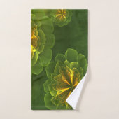 Imaginaire Vert Jaune Fleurs fractales (Serviette à main)