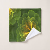 Imaginaire Vert Jaune Fleurs fractales (Gant de toilette)