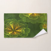 Imaginaire Vert Jaune Fleurs fractales (Serviette à main)