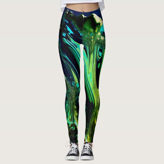 Imaginaire vert obsidien Leggings (Devant)
